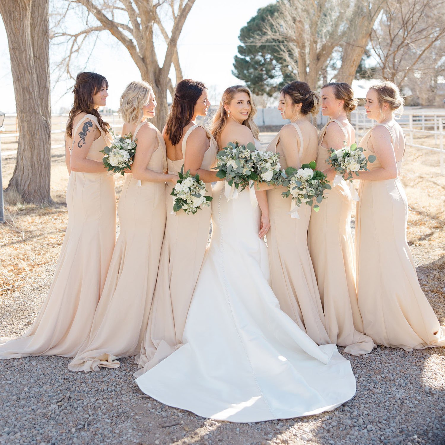 Thank you for sharing the pictures from Danielles @danielle_lowell3 wedding in January, prefect shades. The dresses were a huge hit !