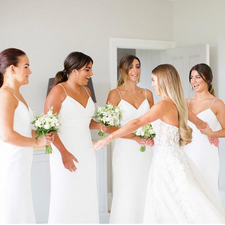 A gorgeous dress that I bought for my bridesmaids! My bridesmaids looked absolutely lovely. I had the most beautiful day of my life!