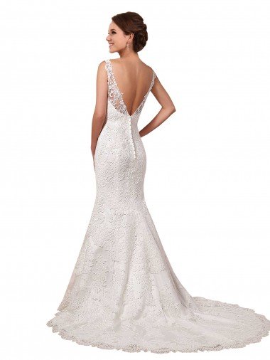 Affordable Bateau Illusion Sweetheart Lace Wedding Dress UK