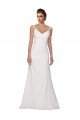Affordable V-Neck Sheath Chiffon Wedding Dress with Straps UK