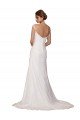 Affordable V-Neck Sheath Chiffon Wedding Dress with Straps UK