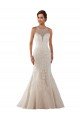 Affordable High Neck Mermaid Lace Wedding Dress with Illusion Back UK