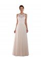 Affordable High Neck A-Line Tulle Wedding Dress with Lace Back UK