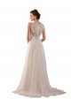 Affordable High Neck A-Line Tulle Wedding Dress with Lace Back UK