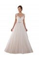 Affordable Illusion Sweetheart Neck Ball Gown Tulle Wedding Dress with Lace Bodice UK