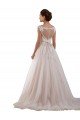Affordable Illusion Sweetheart Neck Ball Gown Tulle Wedding Dress with Lace Bodice UK