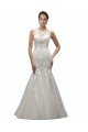 Affordable Illusion High Neck Mermaid Lace Wedding Dress UK