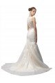 Affordable Illusion High Neck Mermaid Lace Wedding Dress UK