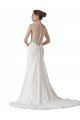 Affordable Sweetheart Sheath Chiffon Beach Wedding Dress with Beaded Belts UK
