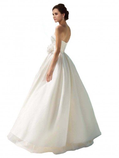 Affordable Strapless A-Line Taffeta Wedding Dress UK