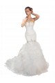 Affordable Sweetheart Mermaid Cascading Organza Wedding Dress UK