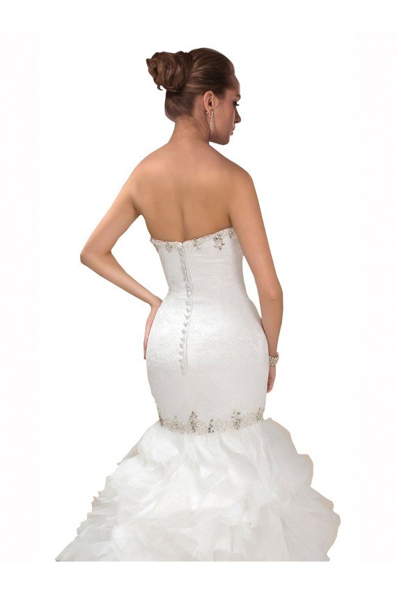 Affordable Sweetheart Mermaid Cascading Organza Wedding Dress UK