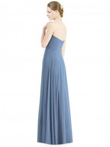 Affordable Strapless Sweetheart Chiffon Bridesmaid Dress UK