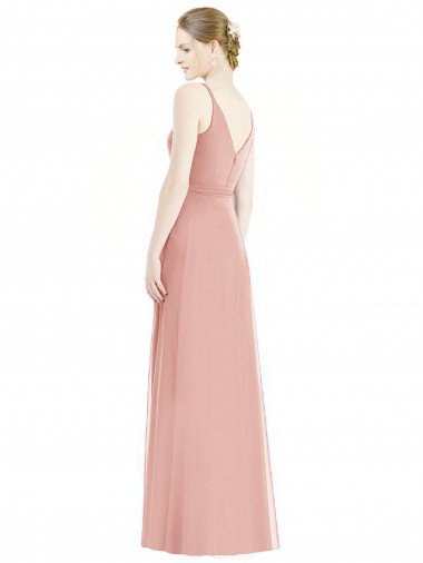 Affordable Romantic Full length Long Chiffon Bridesmaid Dress UK