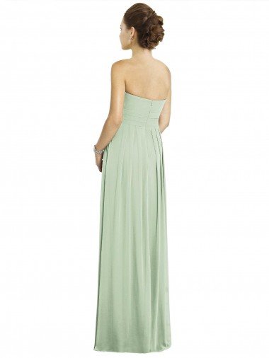 Affordable Full Length Strapless Chiffon Bridesmaid Dress with Sweetheart Neckline UK