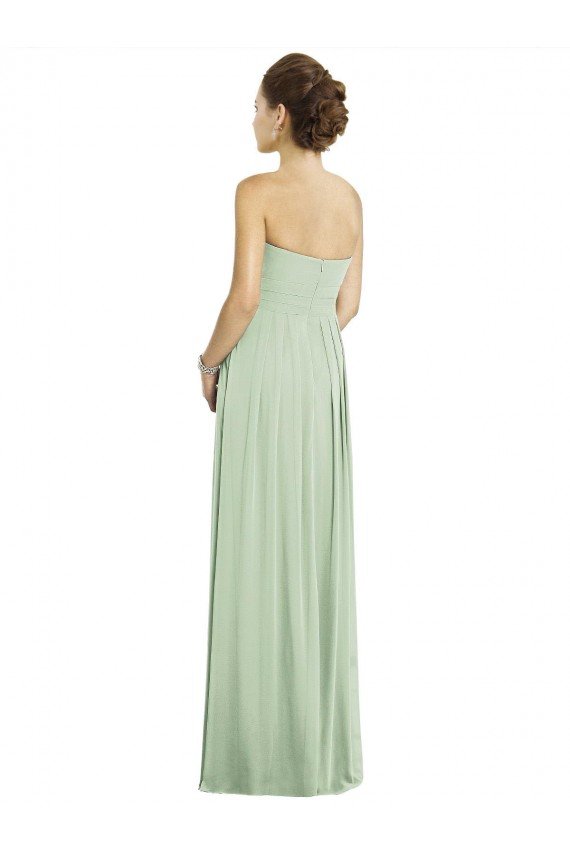 Affordable Full Length Strapless Chiffon Bridesmaid Dress with Sweetheart Neckline UK