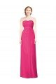 Affordable Full Length Strapless Long Chiffon Dress with Waistband UK