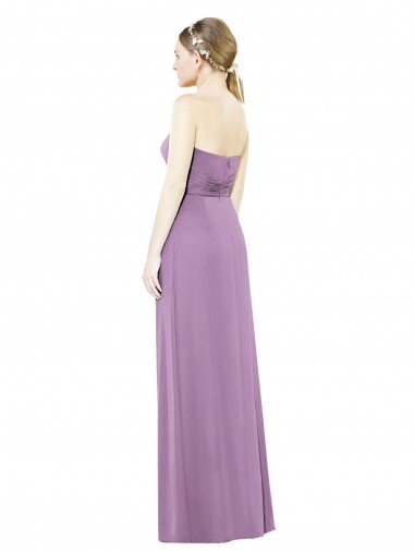 Affordable Sweetheart Neckline Strapless Chiffon Bridesmaid Dress with Wrap Pleat UK