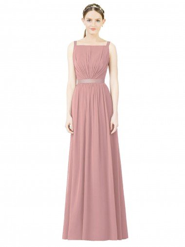 Affordable High Neck Chiffon Bridesmaid Dress with Low Back UK