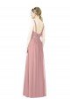 Affordable High Neck Chiffon Bridesmaid Dress with Low Back UK