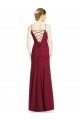 Affordable High Square Trumpet Chiffon Bridesmaid Dress with Lace-Up Open Back UK