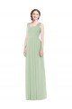 Affordable Sleeveless Chiffon Long Bridesmaid Dress with Shoulder Straps UK
