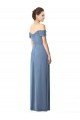 Affordable Off the Shoulder Chiffon Bridesmaid Dress with Draped Bodice UK