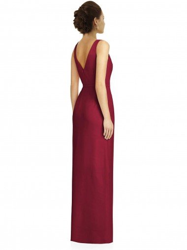 Affordable Draped V-Neck Cocktail Length Chiffon Bridesmaid Dress UK