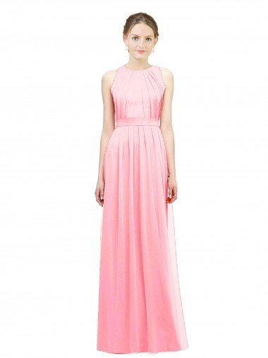 Affordable Sleek Halter Neck Chiffon Bridesmaid Dress  UK