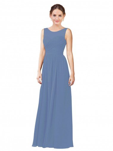 Affordable Luxe Chiffon Bridesmaid Dress with Illusion and Sweetheart Neckline UK
