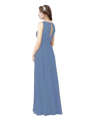 Affordable Luxe Chiffon Bridesmaid Dress with Illusion and Sweetheart Neckline UK