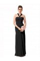 Affordable Long Halter Chiffon Bridesmaid Dress with Dropped Waist UK