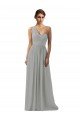 Affordable Ruffled One Shoulder Floor Length Long Chiffon Bridesmaid Dress UK