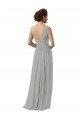 Affordable Ruffled One Shoulder Floor Length Long Chiffon Bridesmaid Dress UK