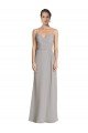 Affordable Long Chiffon A-Line Bridesmaid Dress with Criss-Cross Draped Bodice UK
