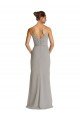 Affordable Long Chiffon A-Line Bridesmaid Dress with Criss-Cross Draped Bodice UK