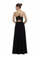 Affordable Lace Halter Neckline Chiffon A-Line Bridesmaid Dress with Sheer Back UK