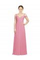 Affordable Sweetheart Long Chiffon Bridesmaid Dress with Off the Shoulder Straps UK