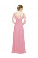 Affordable Sweetheart Long Chiffon Bridesmaid Dress with Off the Shoulder Straps UK