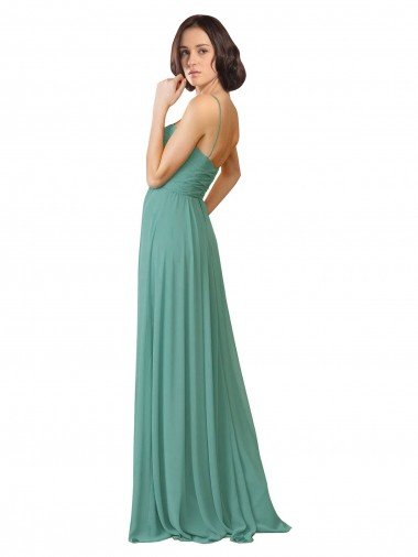 Affordable Spaghetti Straps Sweetheart A-Line Chiffon Bridesmaid Dress UK