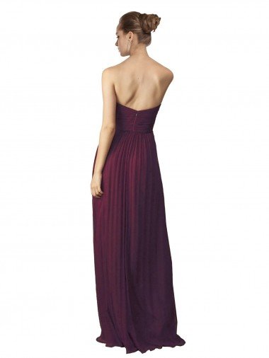 Affordable Floor Length Chiffon Bridesmaid Dress with Sweetheart Neckline UK
