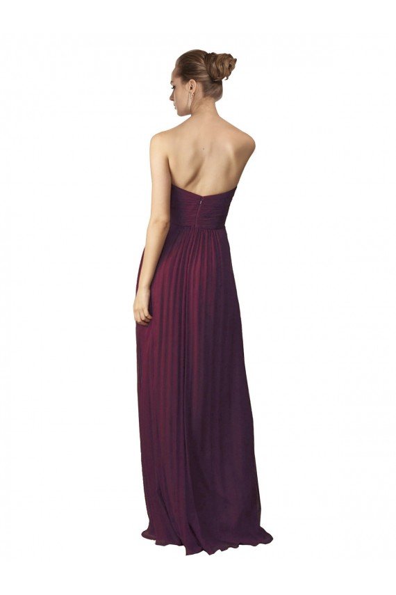 Affordable Floor Length Chiffon Bridesmaid Dress with Sweetheart Neckline UK