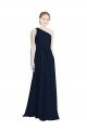 Affordable Long Chiffon Bridesmaid Dress with One Shoulder Neckline And Belt UK