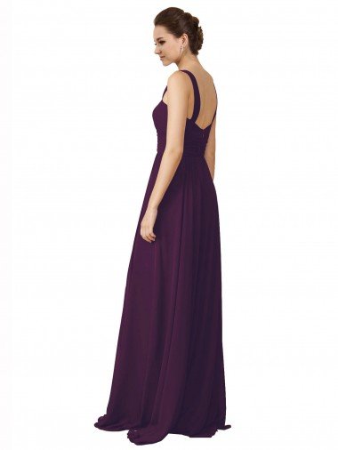 Affordable Full Length Chiffon Bridesmaid Dress with Spaghetti Straps UK