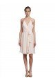 Affordable Short Knee Length Wrap Chiffon Halter Bridesmaids Dress UK