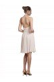 Affordable Short Knee Length Wrap Chiffon Halter Bridesmaids Dress UK