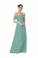 Affordable Hand-Ruched Chiffon Bridesmaid Dress with Flutter Sleeves UK