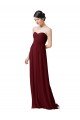 Affordable Hand-Ruched Sweetheart Long Chiffon Bridesmaid Dress UK