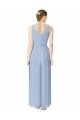 Affordable Long V-Neckline Chiffon Bridesmaid Dress with Twisted Waist UK
