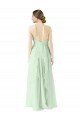 Affordable Front halter Neckline and Deep Back Long Chiffon Bridesmaid Dress UK